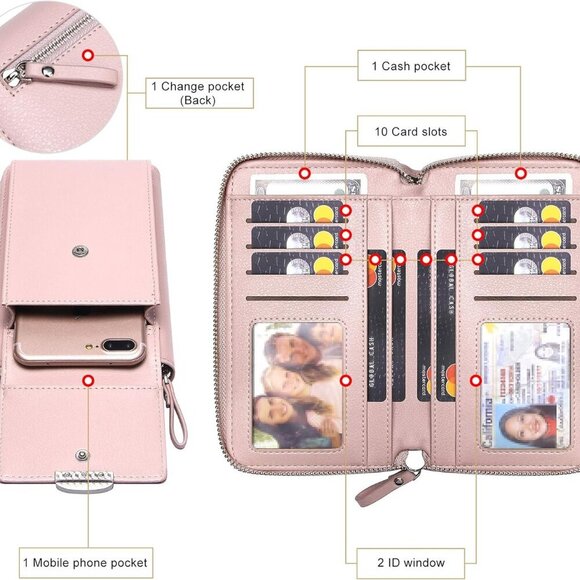 Small Crossbody Bag Cell Phone Purse Wallet with Credit Card Slots for Women - Picture 4 of 6